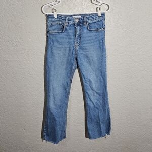 Zara Raw Hem Straight Leg Jeans